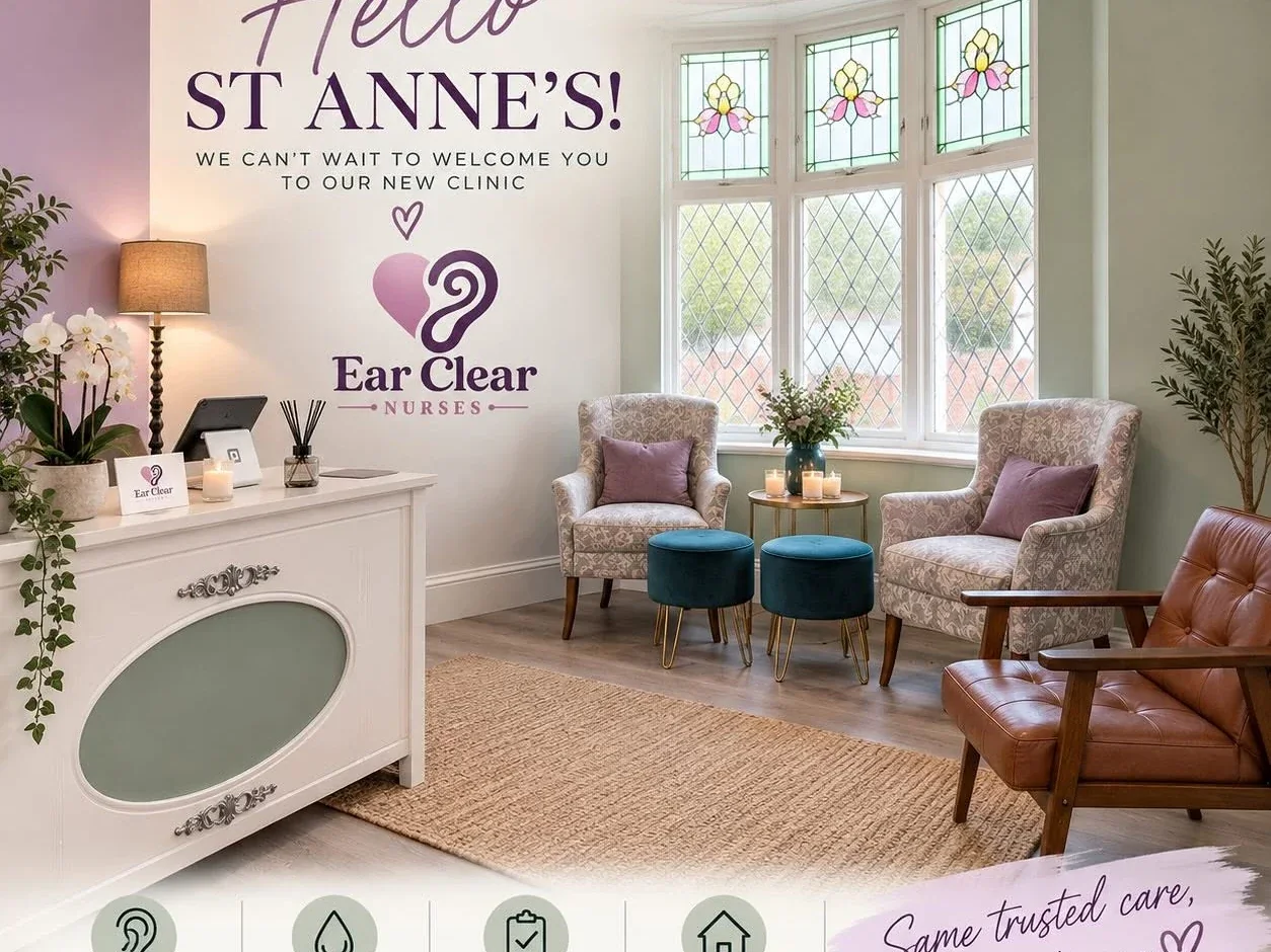 Inside the new St Annes clinic — a wall greeting reading: Hello St Annes, we can't wait to welcome you to our new clinic